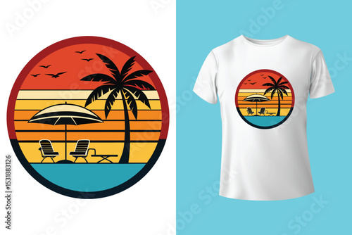 Retro summer t shirt design