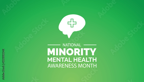 Minority mental health awareness month. National minority mental health awareness month of july. greeting card, poster with background. Vector illustration design.