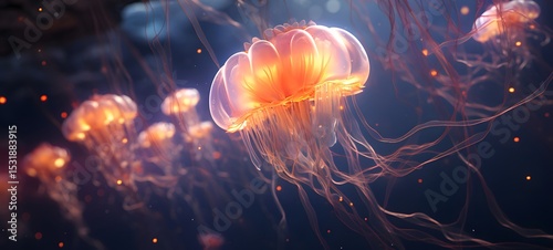 Galaxy Version of jellyfish world, ai generative