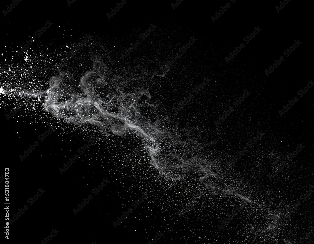 Obraz premium Abstract White Particles on Black Background