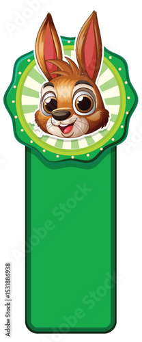 Cheerful Rabbit Bookmark Design