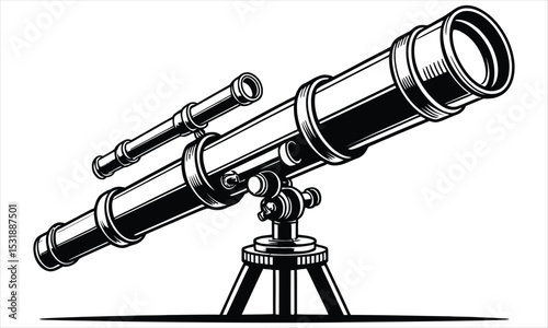 telescope on a white background
