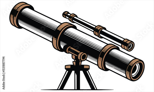 telescope on a white background