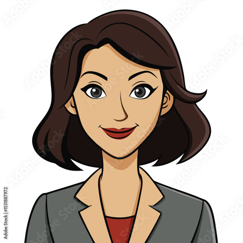 Professional woman with a confident, subtle pout, showing a unique expression.