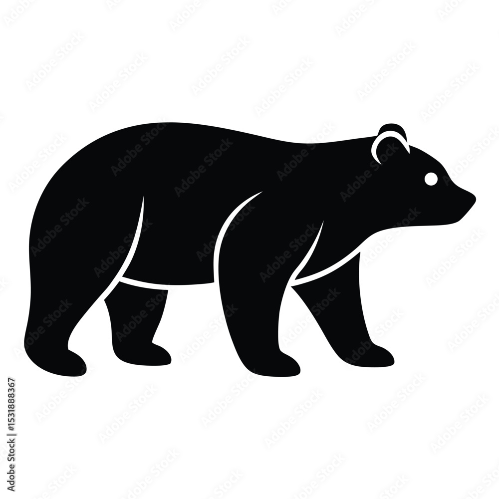 Fototapeta premium Minimalist bear icon simple vector illustration for branding