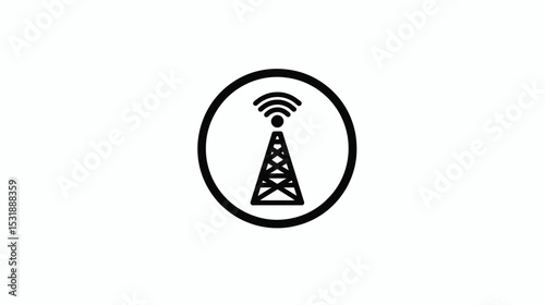 Cellular Tower Icon: Wireless Communication Symbol