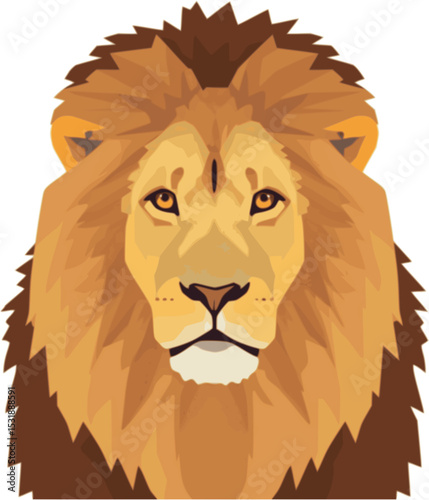 lion illustration with flat vector style