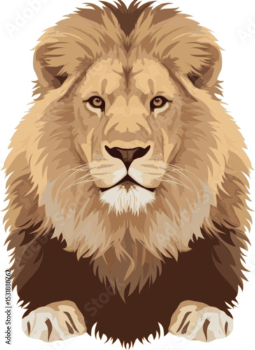 lion illustration with flat vector style