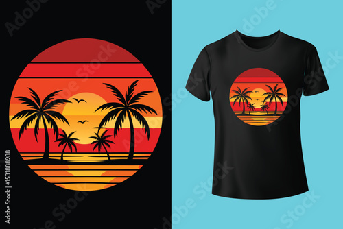 Retro Style Summer t-shirt design bundle for men and women. Custom t-shirt design.