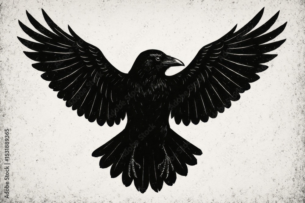 Obraz premium Minimalist Raven Texture: Bold Monochromatic Symmetry