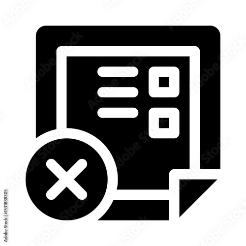 Document cross glyph icon