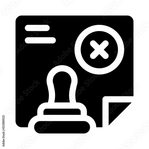 Rejected stamp glyph icon