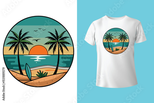 Retro Style Summer t-shirt design bundle for men and women. Custom t-shirt design.