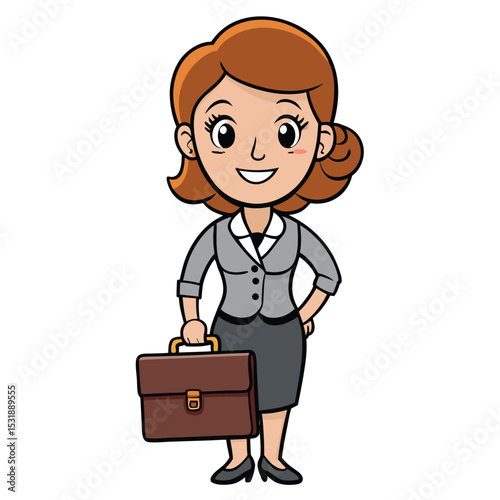 Professional woman holding a briefcase, ready for business and new opportunities, embodying preparedness and ambition for success.