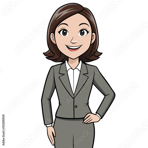 Professional woman in a tailored skirt suit, embodying classic power and refined professionalism, a strong and elegant statement for leadership.