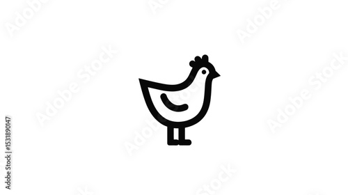 Simple Chicken Icon: Clean Vector Graphic for Branding