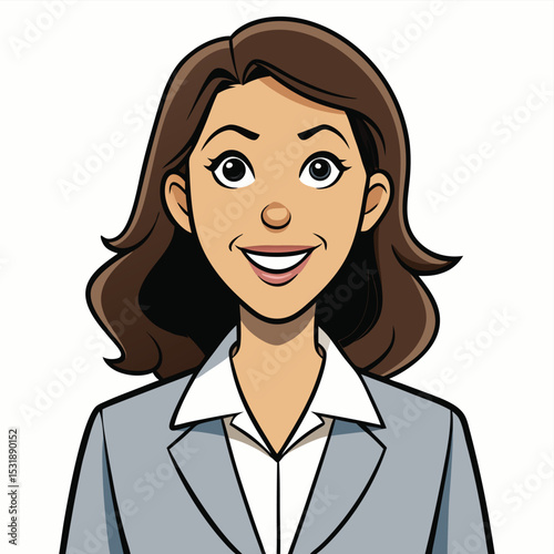 Professional woman in a tailored dress shirt, conveying classic elegance and sharp professionalism, a timeless and polished look for success.