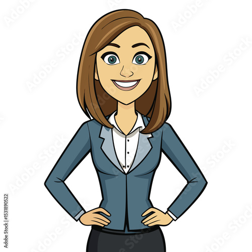 Confident professional woman with a bright smile, looking directly at the camera, inviting connection and trust, a compelling and approachable leader.