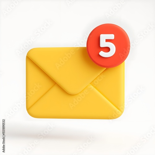 3D Email Notification Icon
