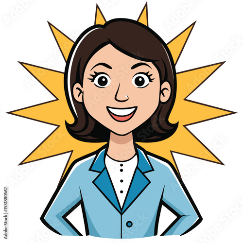 Professional woman with a confident smile that radiates positivity and warmth, a truly inspiring and engaging presence for any audience.