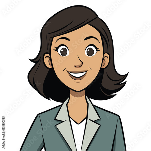 Professional woman with a confident smile that suggests deep insight and wisdom, a powerful and intelligent presence for leadership.