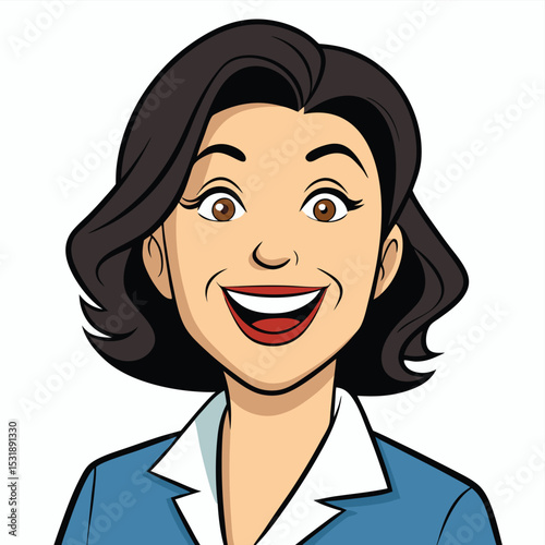 Professional woman with a subtle hint of laughter, conveying approachability and genuine happiness, a lighthearted yet confident presence.