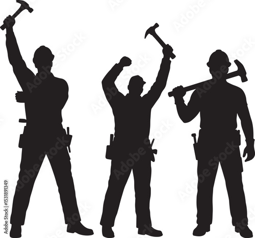 Repair man silhouette vector illustration