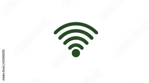Green and Black Wifi Symbol:  Connectivity Icon for Websites and Apps