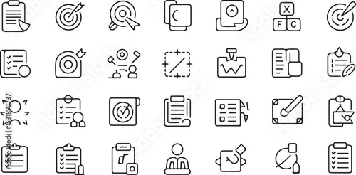 A Collection of Essential  Icons:  of Line Art Graphics symbols
