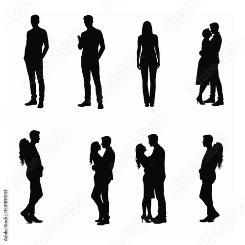 A vector collection of diverse business people silhouettes, ideal for illustrating teamwork and success