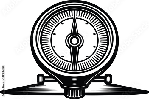 Vintage Compass Illustration Retro Navigation Tool Design