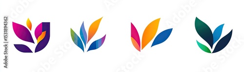 Abstract colorful floral logos