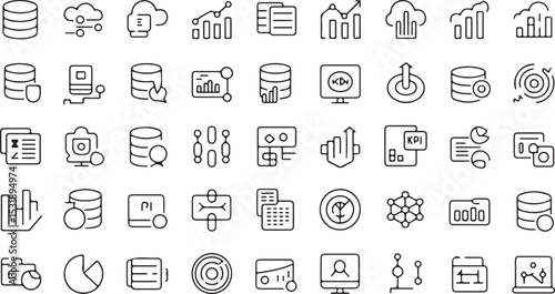 A Collection of Essential  Icons:  of Line Art Graphics symbols

