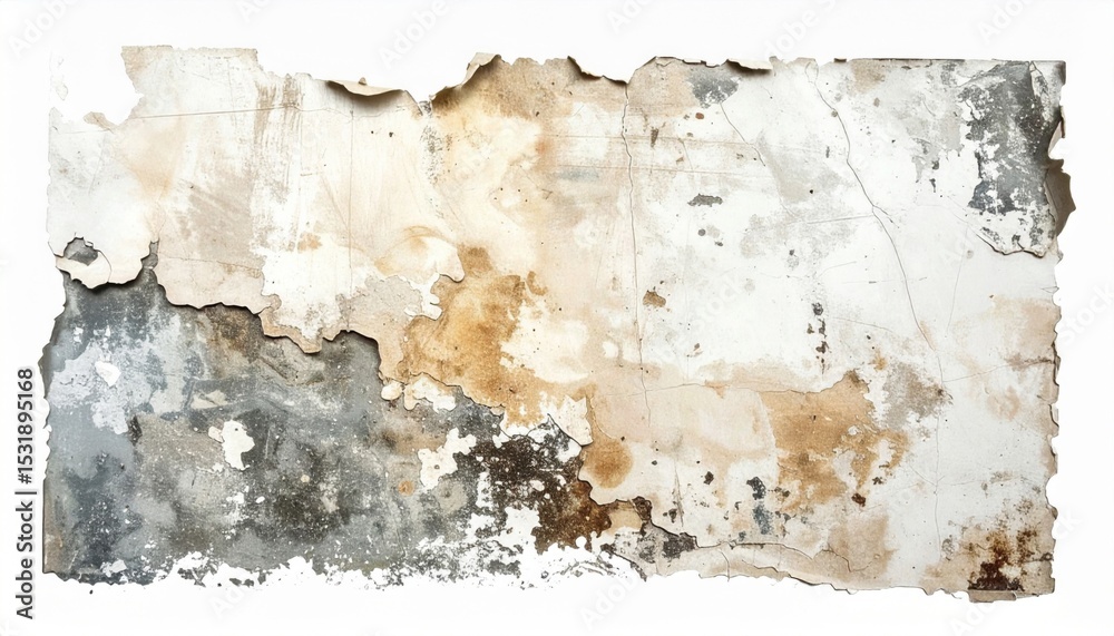 Fototapeta premium Damaged White Wall Texture with Peeling Paint