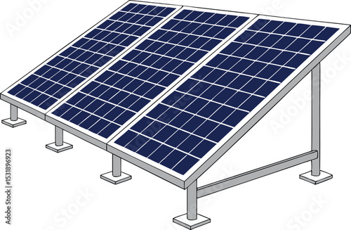 Illustration of solar panel array for clean energy and sustainable power