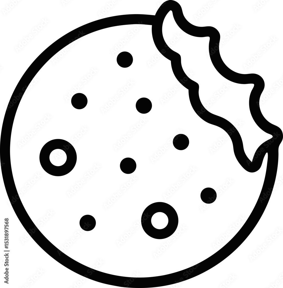 Fototapeta premium Cookie icon vector. Biscuit, cracker, Snack icon symbol in line, flat, and colors style