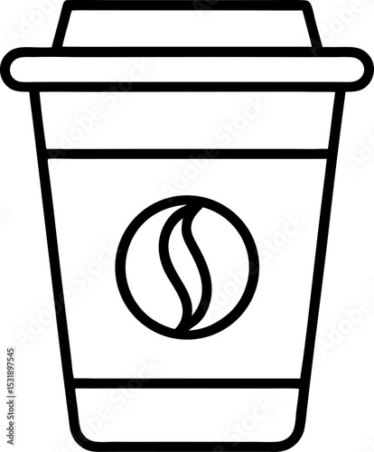 Vector icon cup of coffee. Paper cup logo template. Takeaway concept.