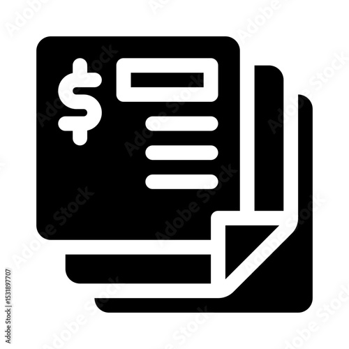 Bank statement glyph icon