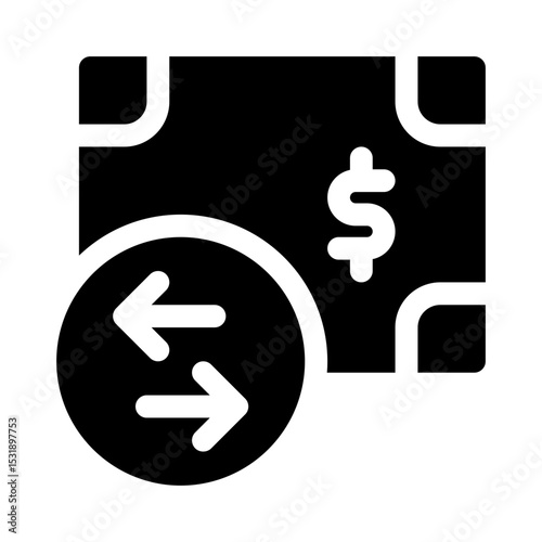 Money transfer glyph icon