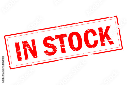 IN STOCK - IN STOCK text written on Red Rubber Stamp 
