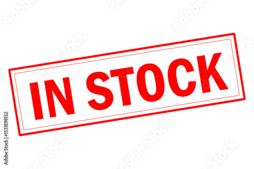 IN STOCK - IN STOCK text written on Red Rubber Stamp 
