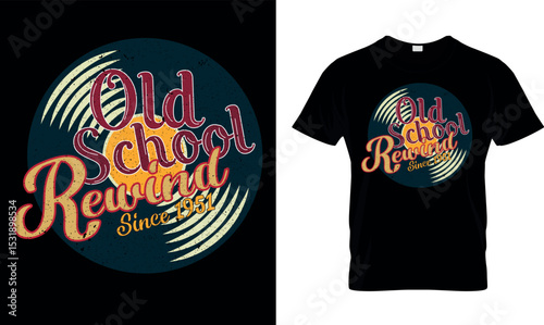 Old school music t-shirt design.Colorful and fashionable t-shirt design for men and women