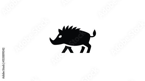 Powerful Wild Boar Silhouette: A Striking Vector Graphic