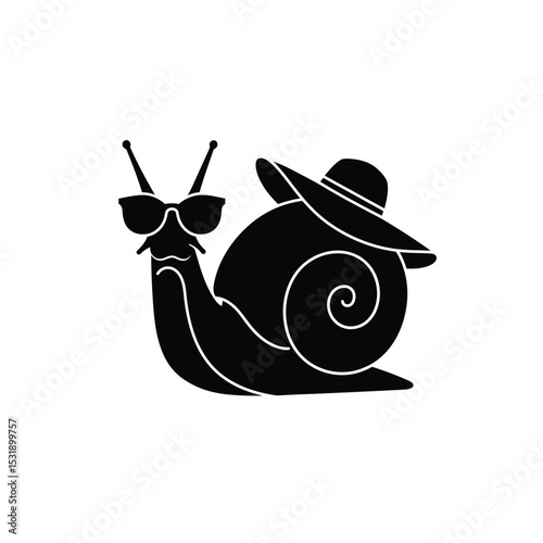 Cool snail wearing sunglasses and a hat