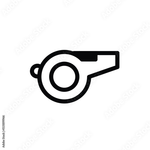 Whistle icon black and white referee sport signal