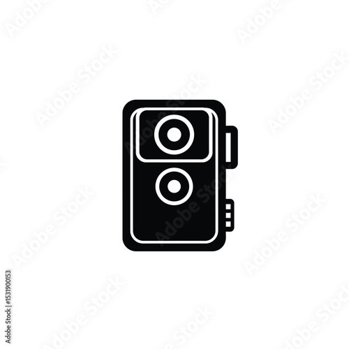 Trail camera icon black silhouette design