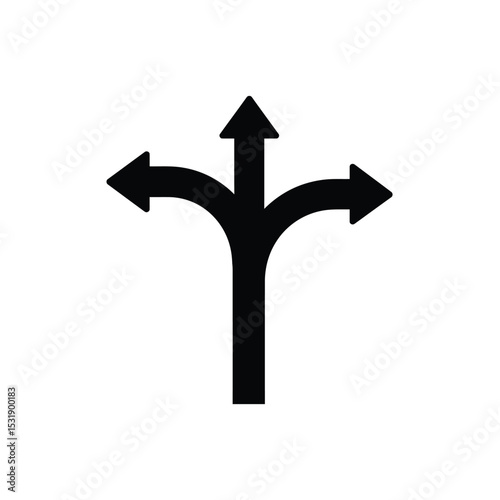 Three way arrow choice decision direction path