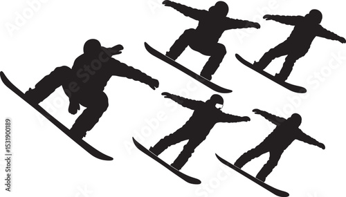 Snowboarder silhouette vector illustration