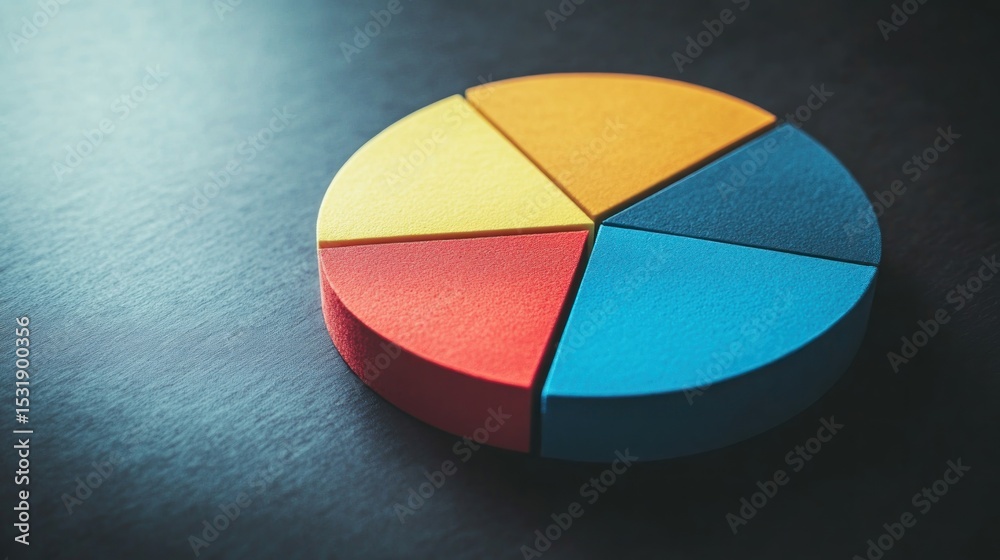 Fototapeta premium A pie chart showing asset allocation in a financial portfolio