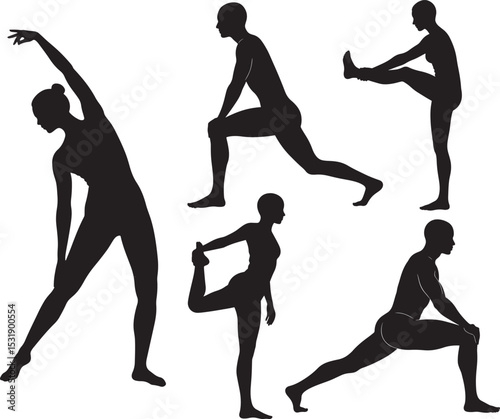 Fitness stretch pose vector illustration